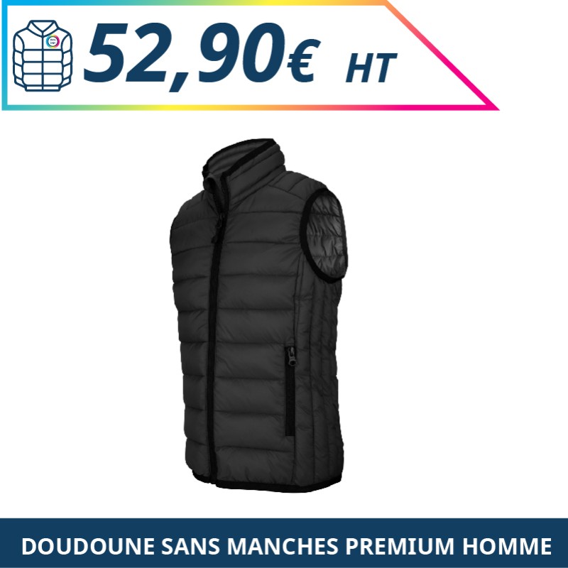 Doudoune sans manches premium homme - Vestes à personnaliser - Imprimeur Marseille Textile