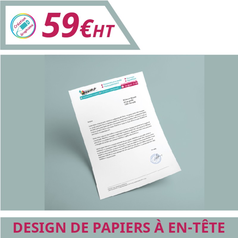 Design de vos papiers à en-tête - Graphisme à personnaliser - Imprimeur Marseille Textile