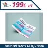 500 Dépliants A4 R/V 300g - Dépliant à personnaliser - Imprimeur Marseille Textile