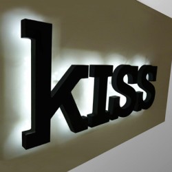 Enseigne lumineuse - PVC satiné 2 couleurs - Rétro-éclairage 70x250cm