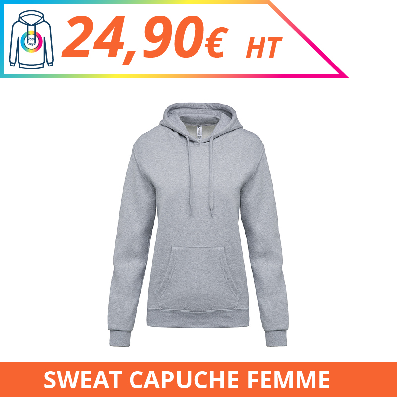 Sweat capuche femme - Sweat-shirts à personnaliser - Imprimeur Marseille Textile