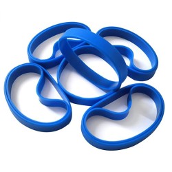 100 Bracelets élastique en Caoutchouc BLEU
