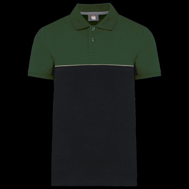 WK210 - Polo bicolore écoresponsable manches courtes unisexe