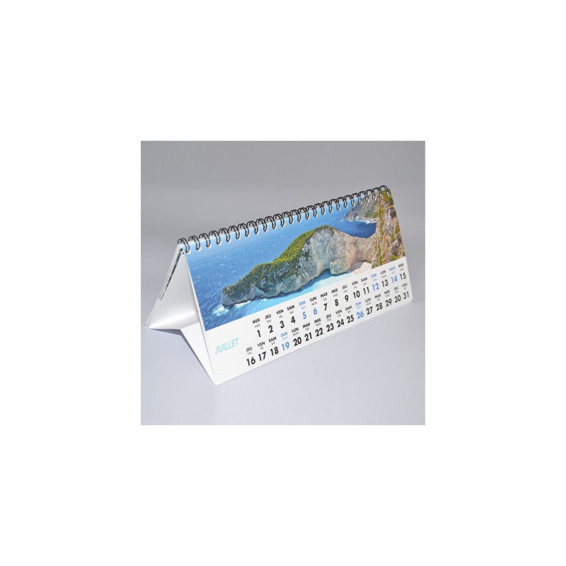 Calendrier chevalet 10,5 x 21 cm - Calendrier à personnaliser - Imprimeur Marseille Textile