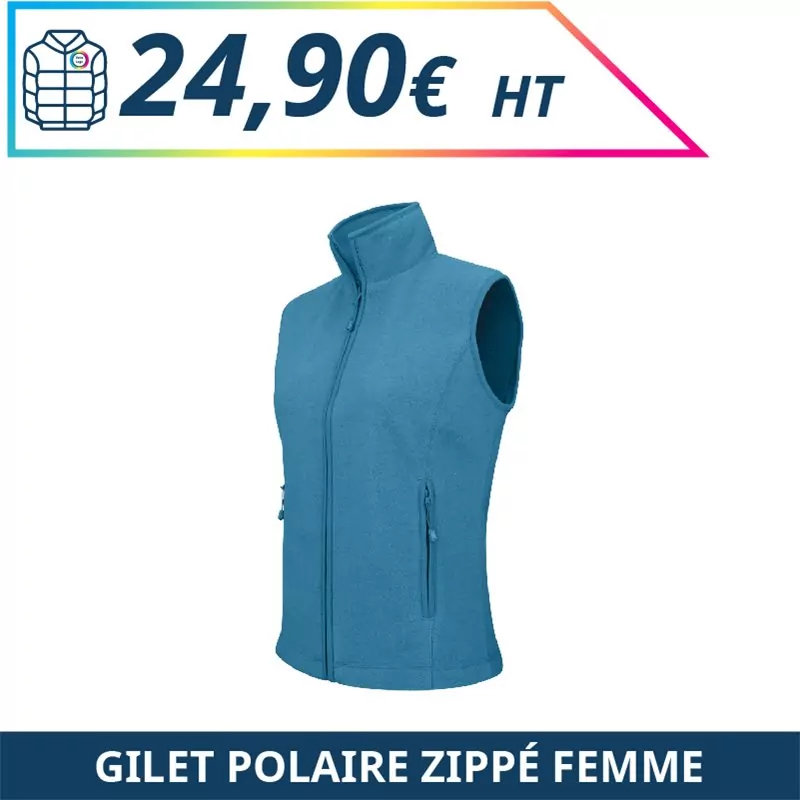 Gilet polaire zippé femme - Vestes à personnaliser - Imprimeur Marseille Textile
