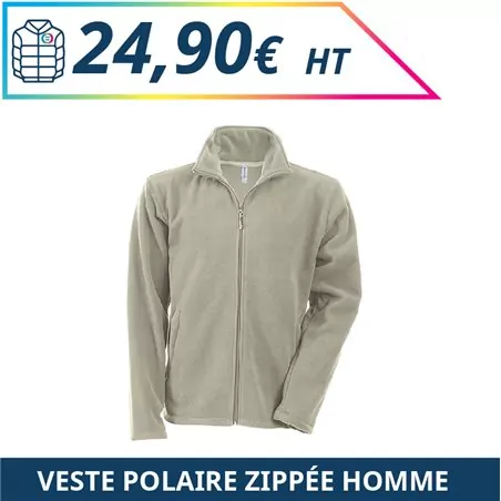 Veste polaire zippée homme - Vestes à personnaliser - Imprimeur Marseille Textile