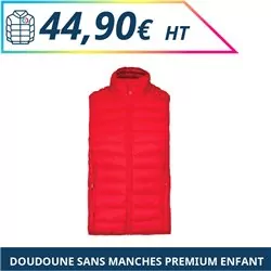 Doudoune sans manches premium enfant - Vestes à personnaliser - Imprimeur Marseille Textile