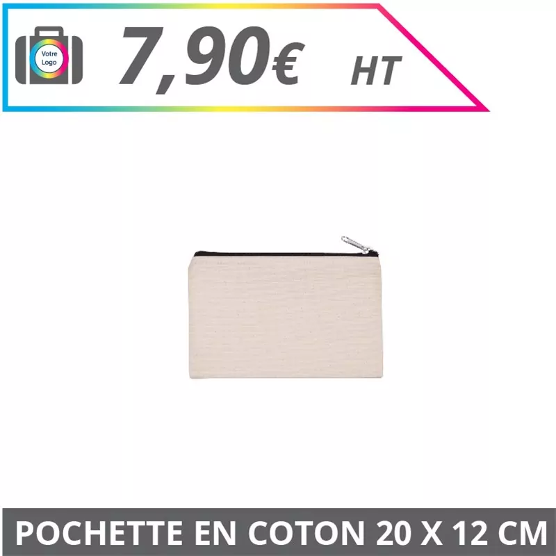 Pochette en coton 20 x 12 cm - Bagagerie à personnaliser - Imprimeur Marseille Textile