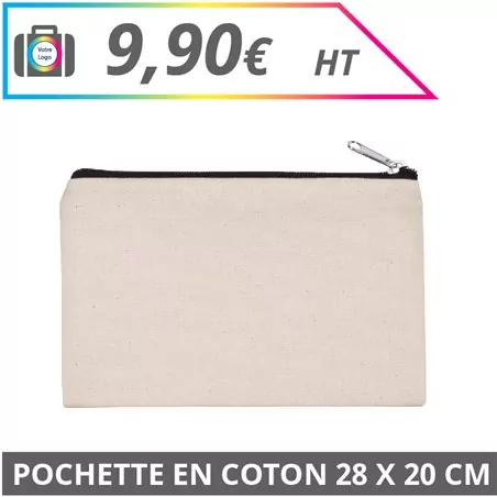 Pochette en coton 28 x 20 cm - Bagagerie à personnaliser - Imprimeur Marseille Textile