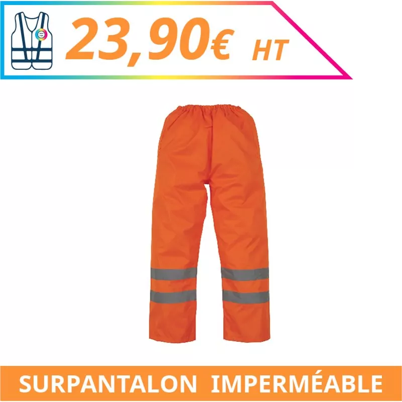 Surpantalon haute visibilité imperméable - Chantier à personnaliser - Imprimeur Marseille Textile