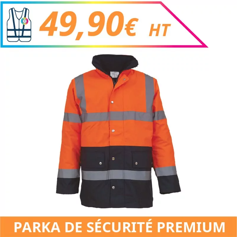 Parka de sécurité haute visibilité premium - Chantier à personnaliser - Imprimeur Marseille Textile