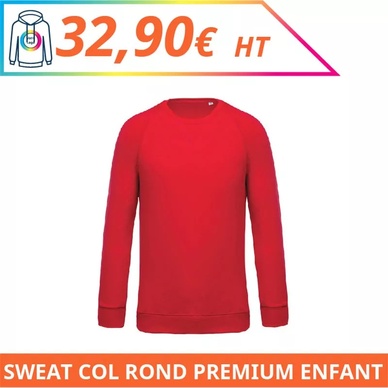 Sweat col rond premium enfant - Sweat-shirts à personnaliser - Imprimeur Marseille Textile