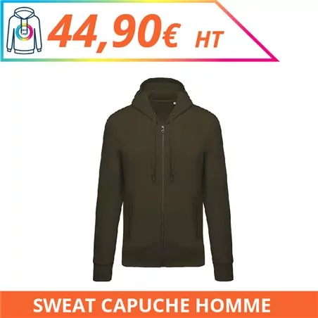 Sweat capuche zippé premium homme - Sweat-shirts à personnaliser - Imprimeur Marseille Textile