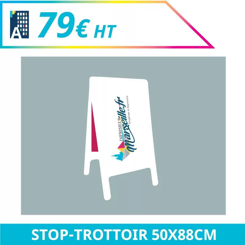 Stop-trottoir 50 x 88 cm - Stop trottoir  à personnaliser - Imprimeur Marseille Textile