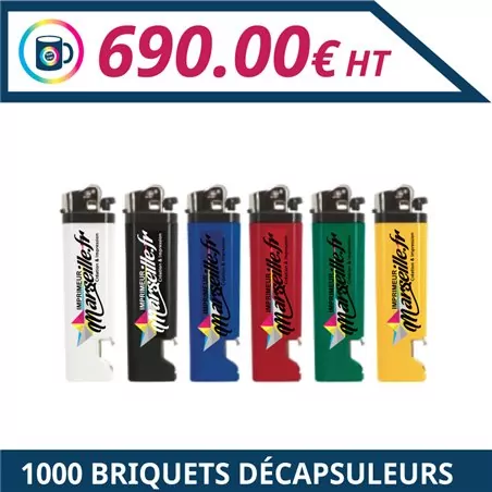 1 000 Briquets décapsuleurs personnalisables - Briquets à personnaliser - Imprimeur Marseille Textile