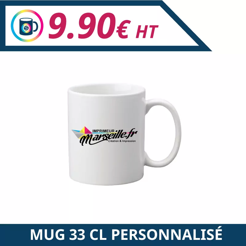 Mug 33 cl personnalisable - Mug à personnaliser - Imprimeur Marseille Textile