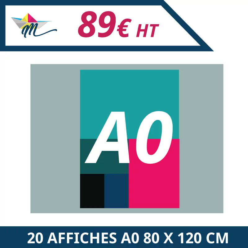 20 Affiches A0 80 x 120 cm - Affiche à personnaliser - Imprimeur Marseille Textile