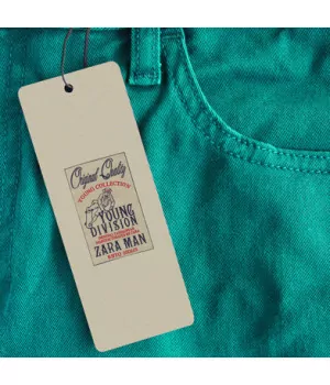 Étiquette vêtement format 4 x 9 cm - Étiquette vêtement à personnaliser - Imprimeur Marseille Textile