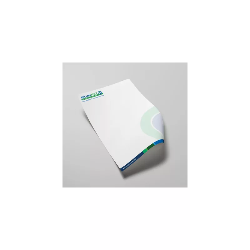 Papier en-tête Format A4 ( 21x 29,7 cm ) - Papier en-tête à personnaliser - Imprimeur Marseille Textile